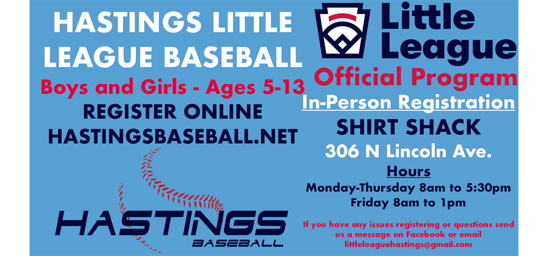Hastings Little League Baseball Registration - Now Open